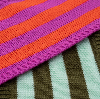 Colorblock Stripe Mini Ribbon Scarf