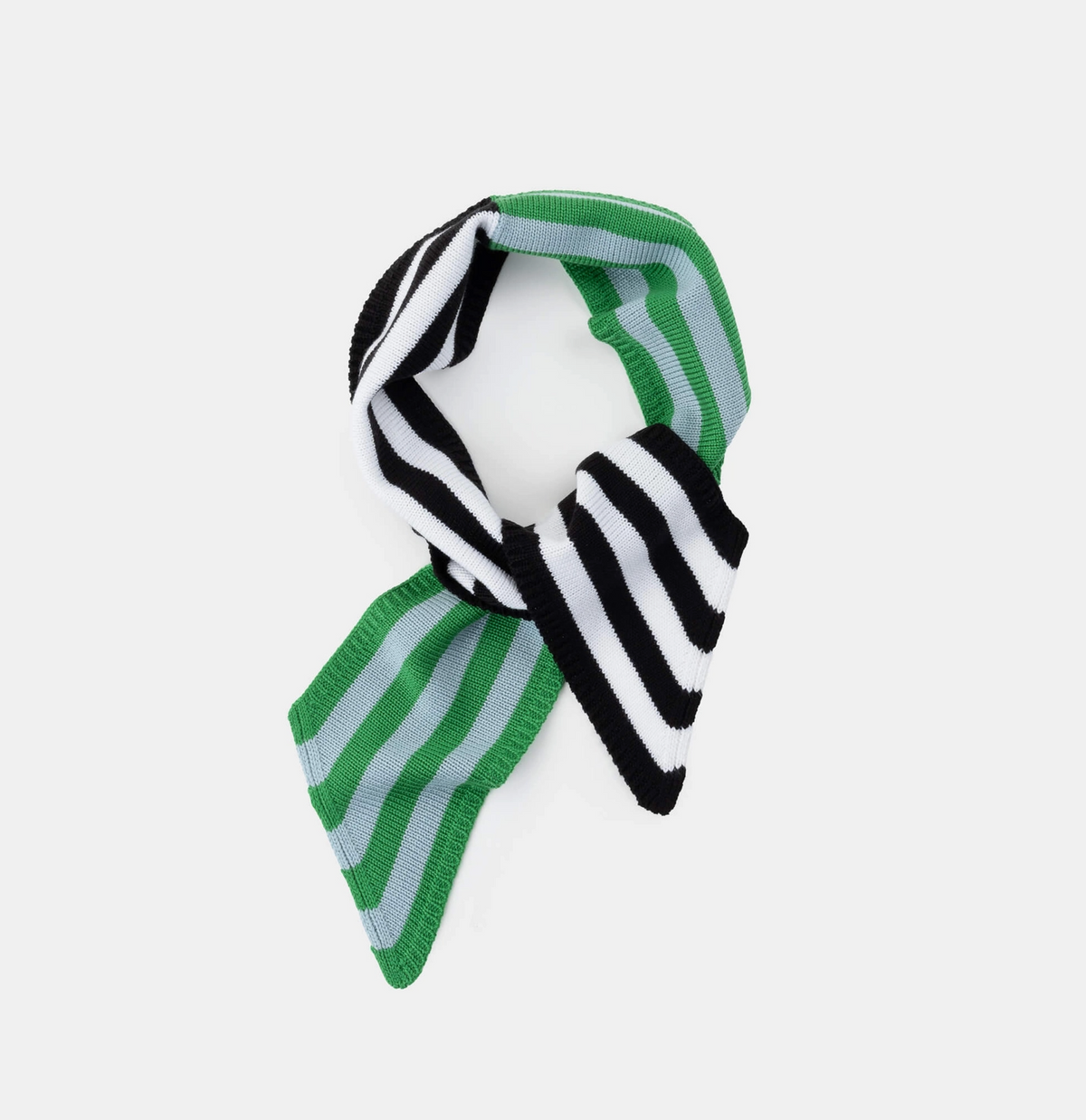 Colorblock Stripe Mini Ribbon Scarf