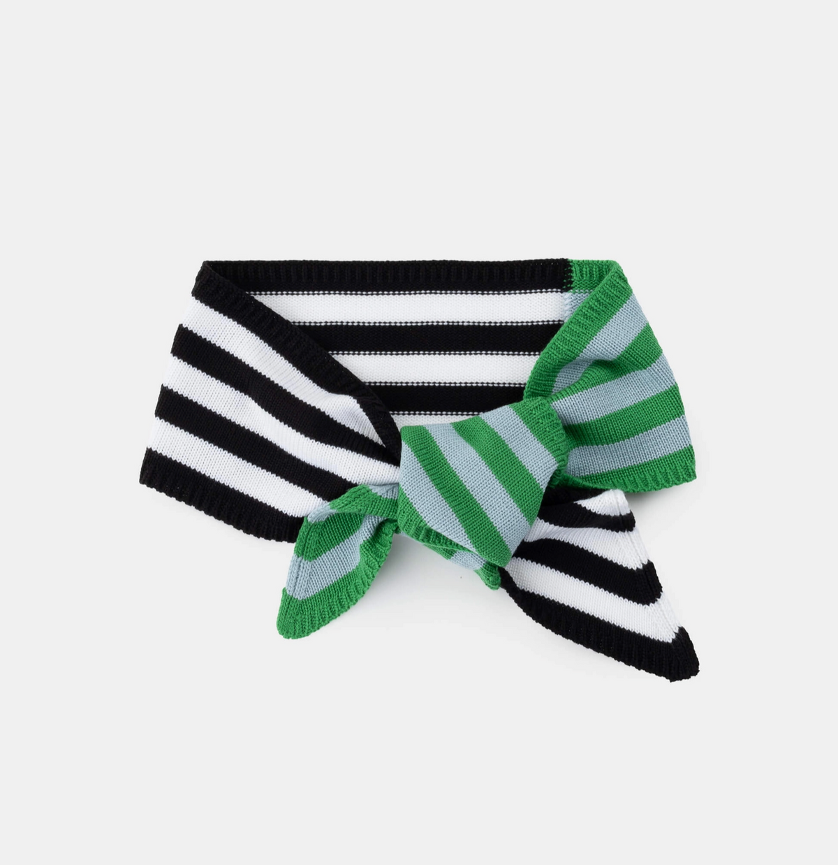 Colorblock Stripe Mini Ribbon Scarf