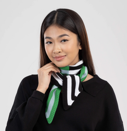 Colorblock Stripe Mini Ribbon Scarf