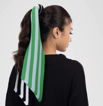 Colorblock Stripe Mini Ribbon Scarf