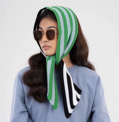 Colorblock Stripe Mini Ribbon Scarf