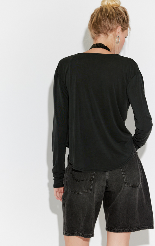 Jane Draped Long Sleeve Top
