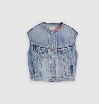 Collarless Shrunken Vest