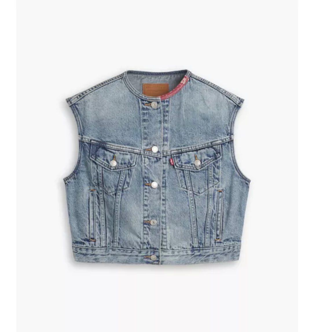 Collarless Shrunken Vest