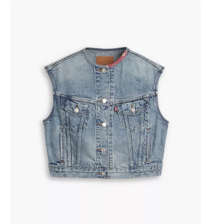 Collarless Shrunken Vest