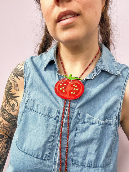 Summer Tomato Bolo Tie