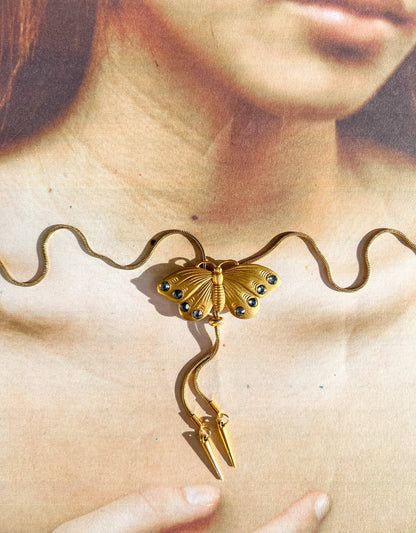 Butterfly Vintage Style Gold Bolo Tie