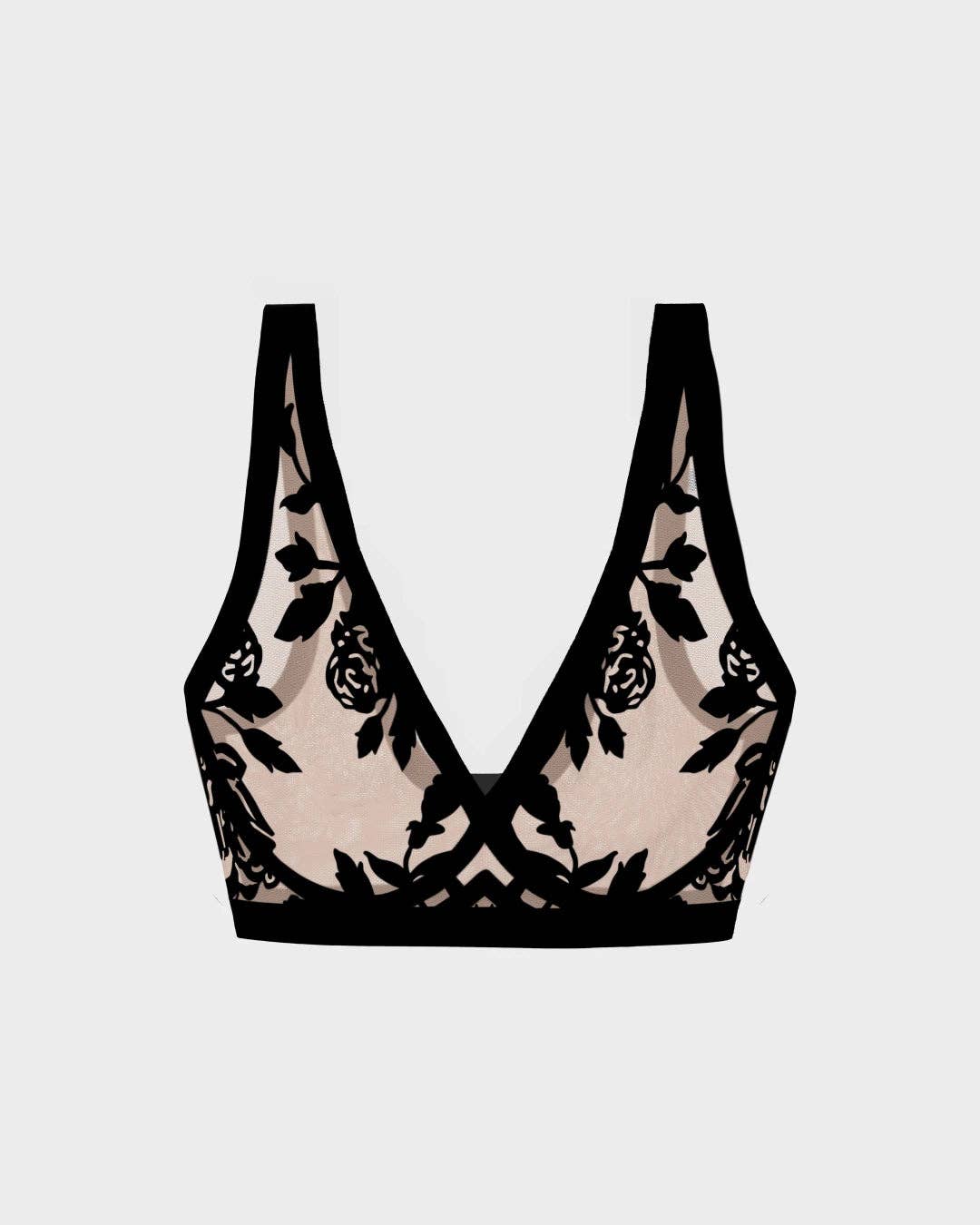 Sheer Flocked Bra