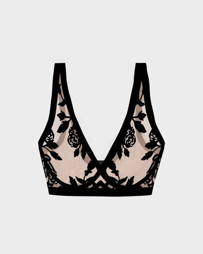 Sheer Flocked Bra