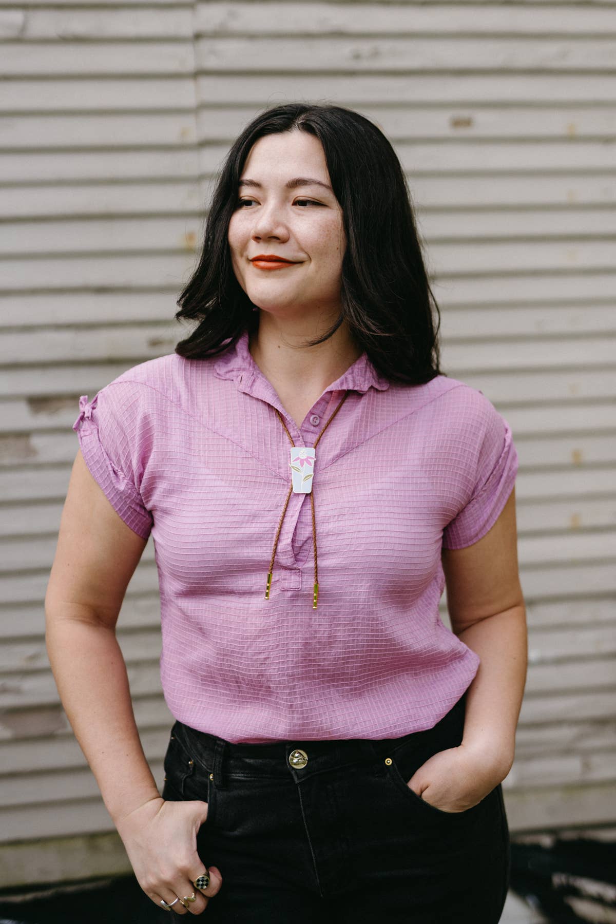 Echinacea Bolo Tie
