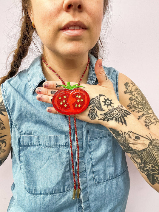 Summer Tomato Bolo Tie