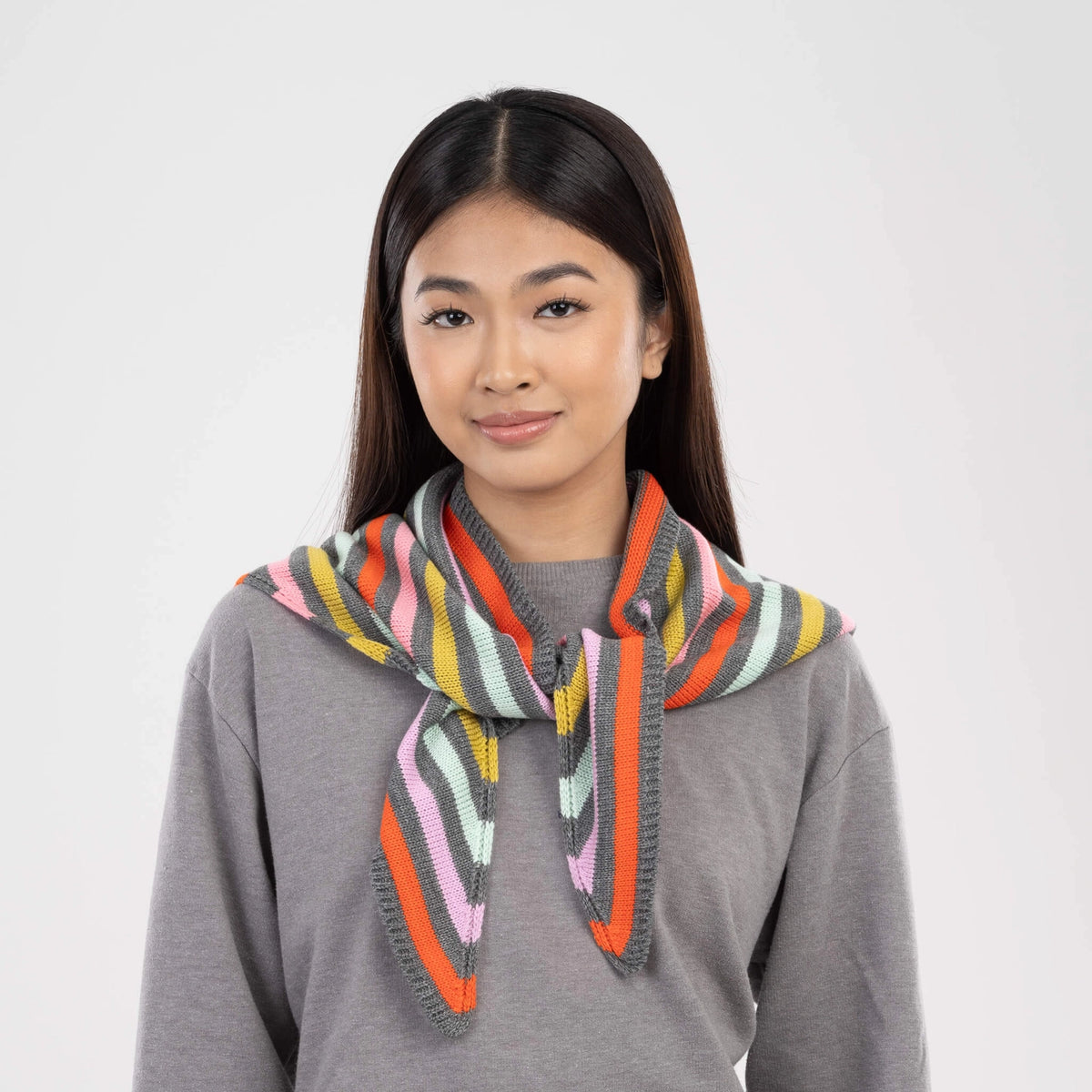 Color Stripe Triangle Scarf