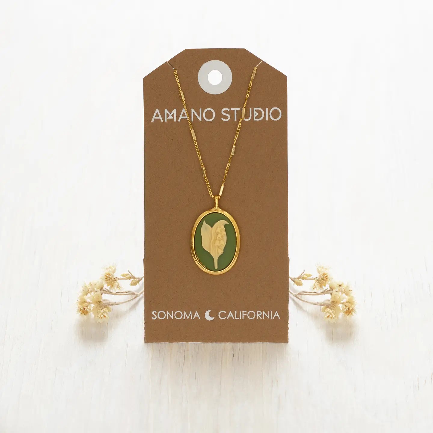 Lily of the Valley Vintage Cameo Necklace