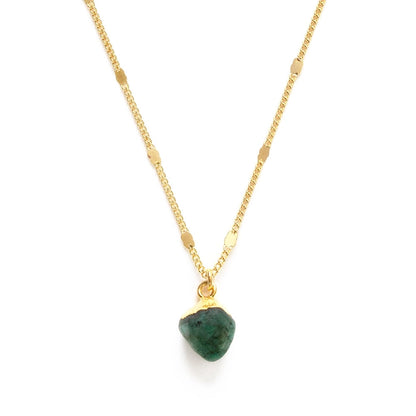 Raw Cut Gemstone Necklace