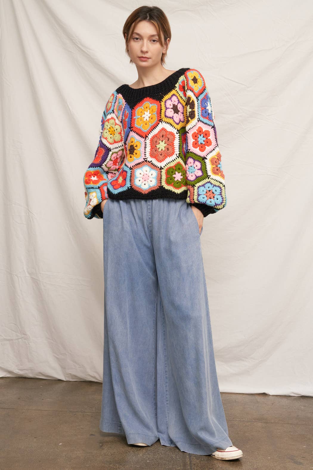 Granny Squared Crochet Sweater