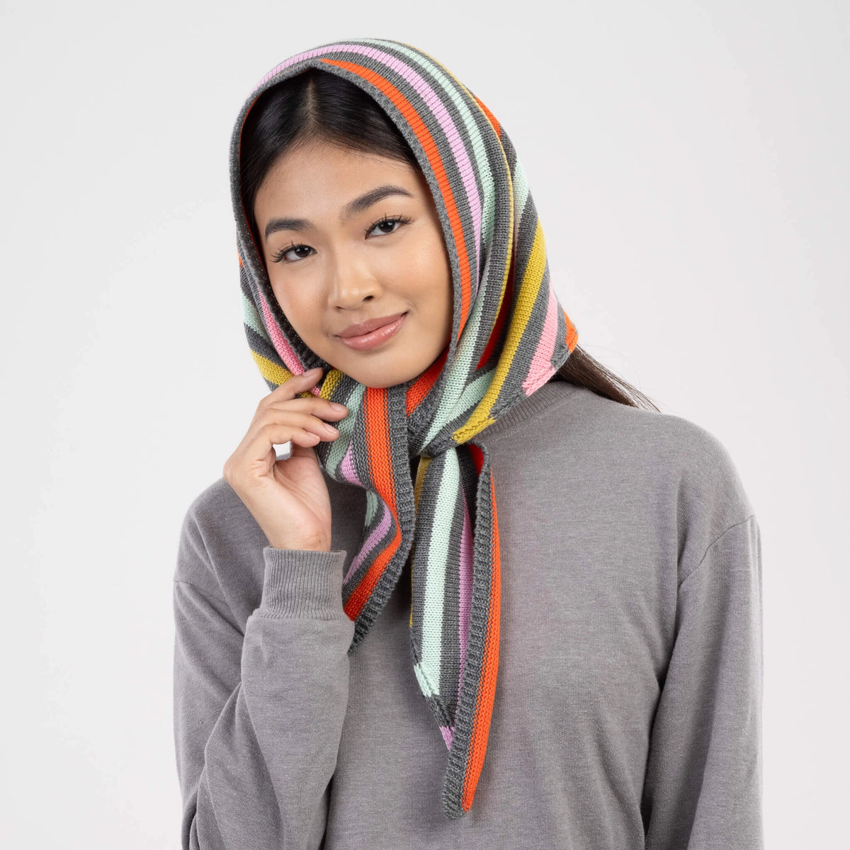 Color Stripe Triangle Scarf