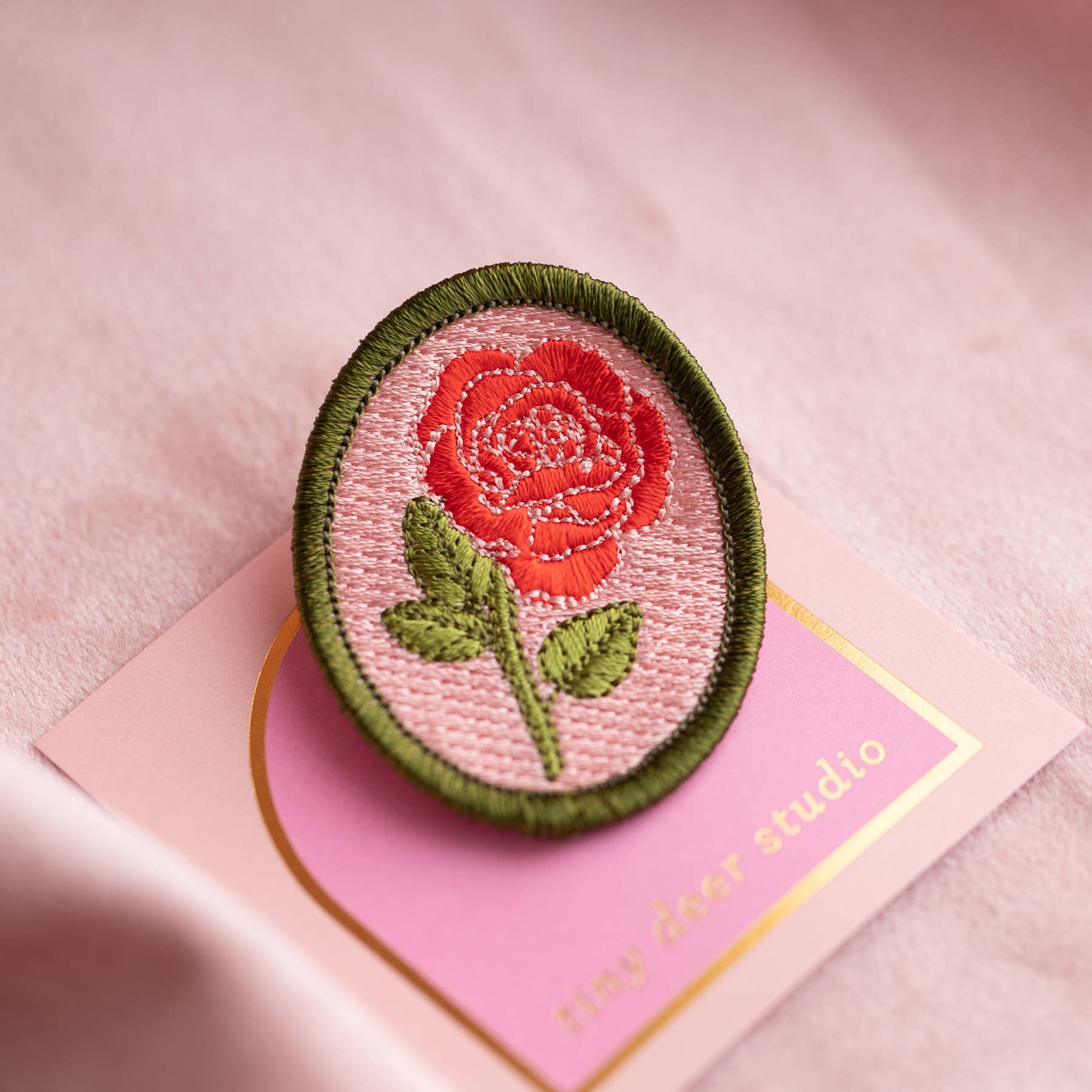 Rose Embroidered Brooch