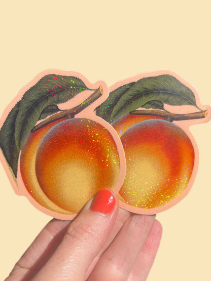 Peach Glitter Sticker