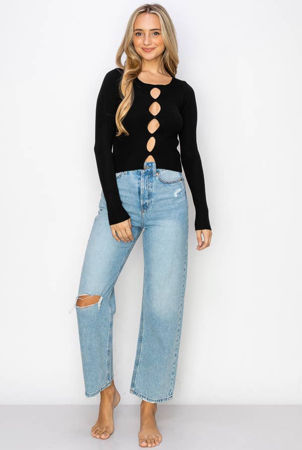 Circles Cutout Top