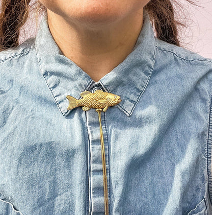 Gold Fish Bolo Tie