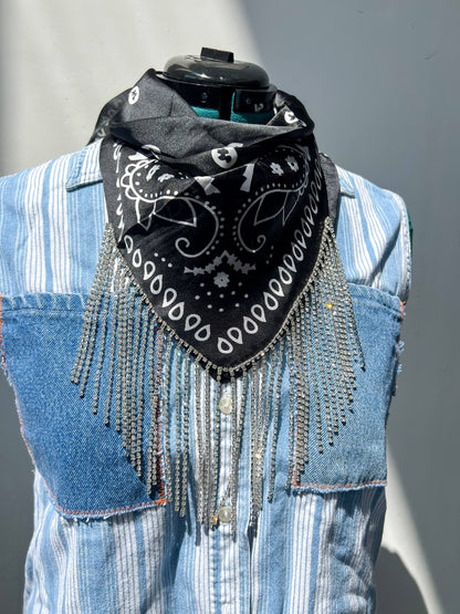 Rhinestone Fringe Bandana