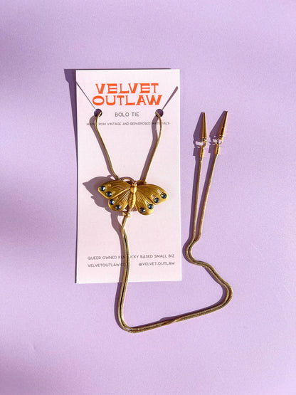 Butterfly Vintage Style Gold Bolo Tie