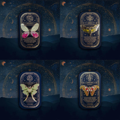 Zodiac Butterfly and Moth Pins