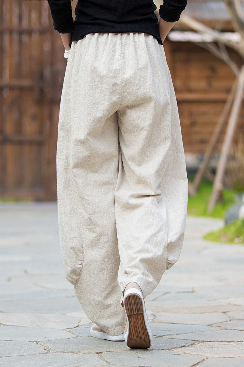 Ramie Balloon Leg Pants