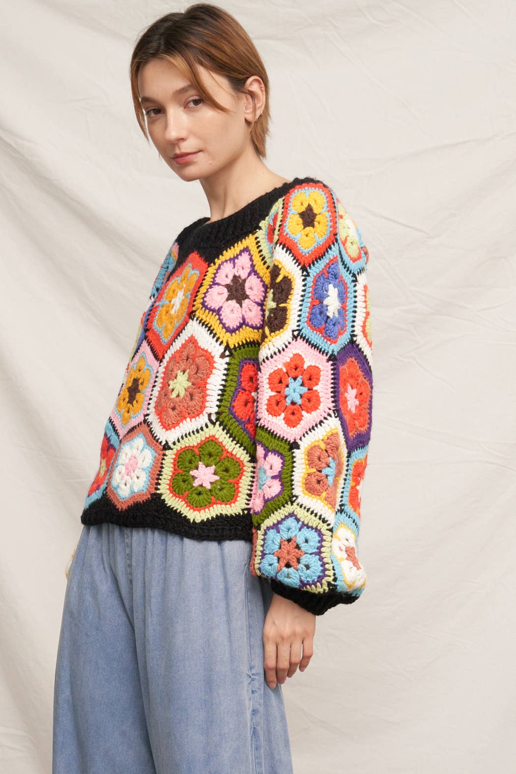 Granny Squared Crochet Sweater