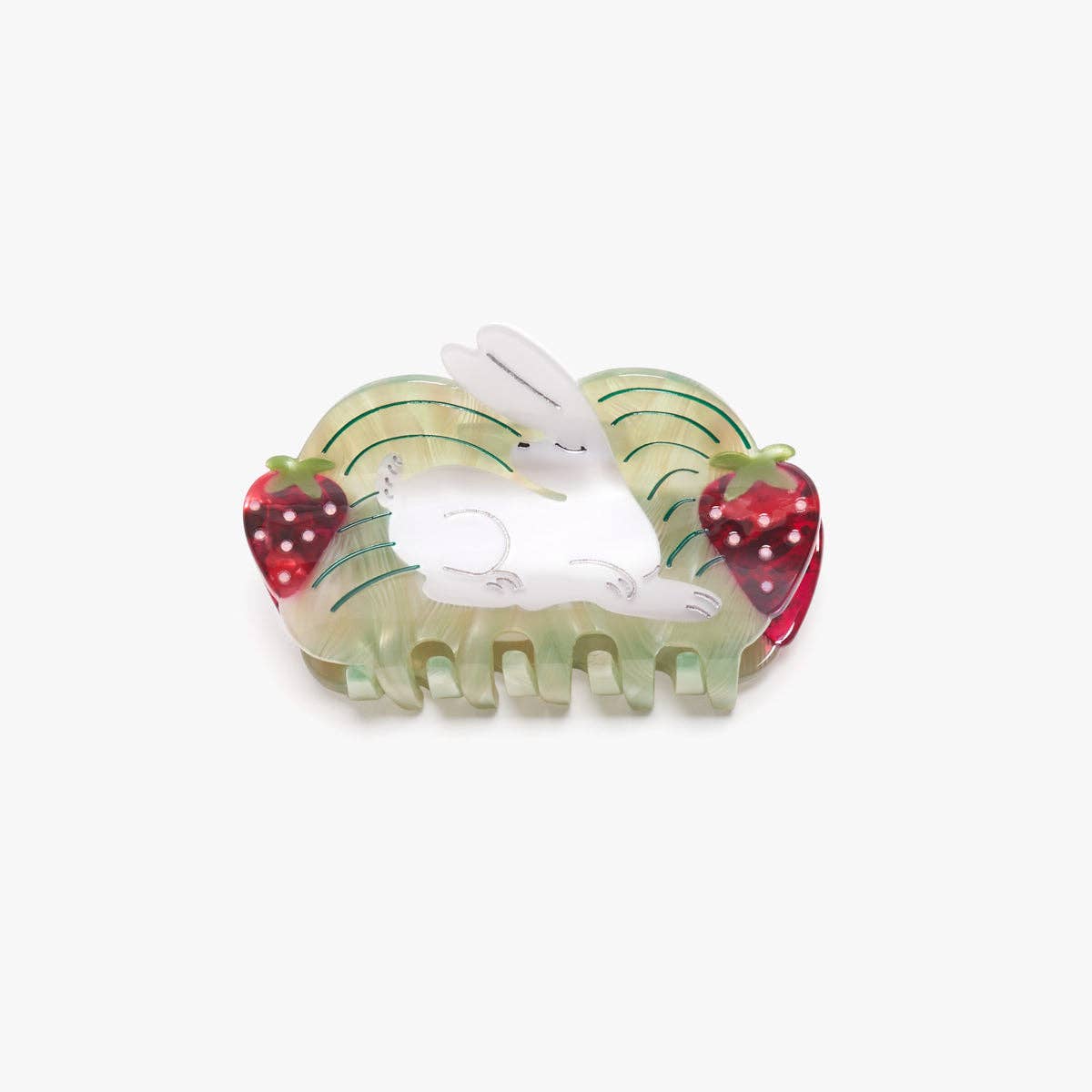 Strawberry Fields White Rabbit Claw Clip