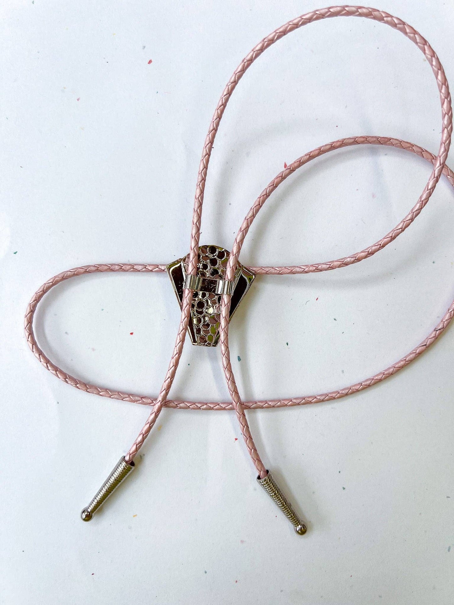 Rose Quartz Silver Bolo Tie