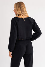 Arial Loose Fit Tie Front Crop Top