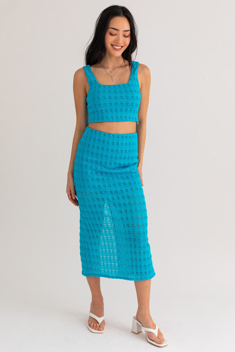 Pouring Heat Knit Midi Skirt