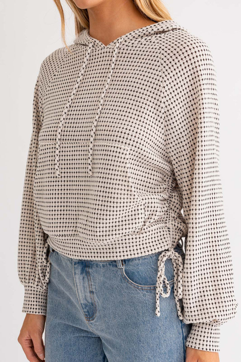 Progressive Pat Ruched Hoodie