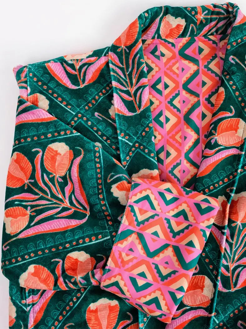 Winnie Velvet Reversible Robe