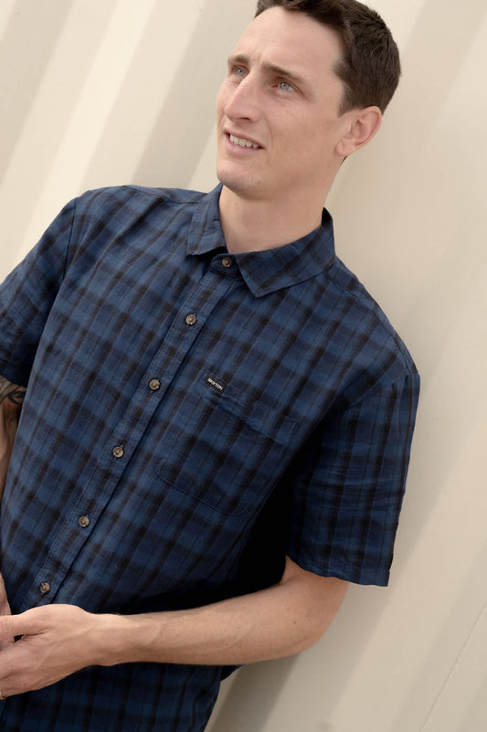 Cru Linen Blend Plaid Woven Shirt