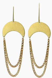 Chained Moon Earrings