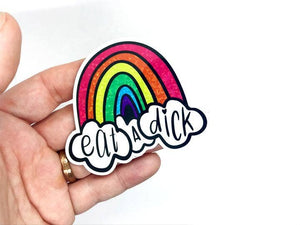 Glittery Eat a Dick Rainbow Sticker