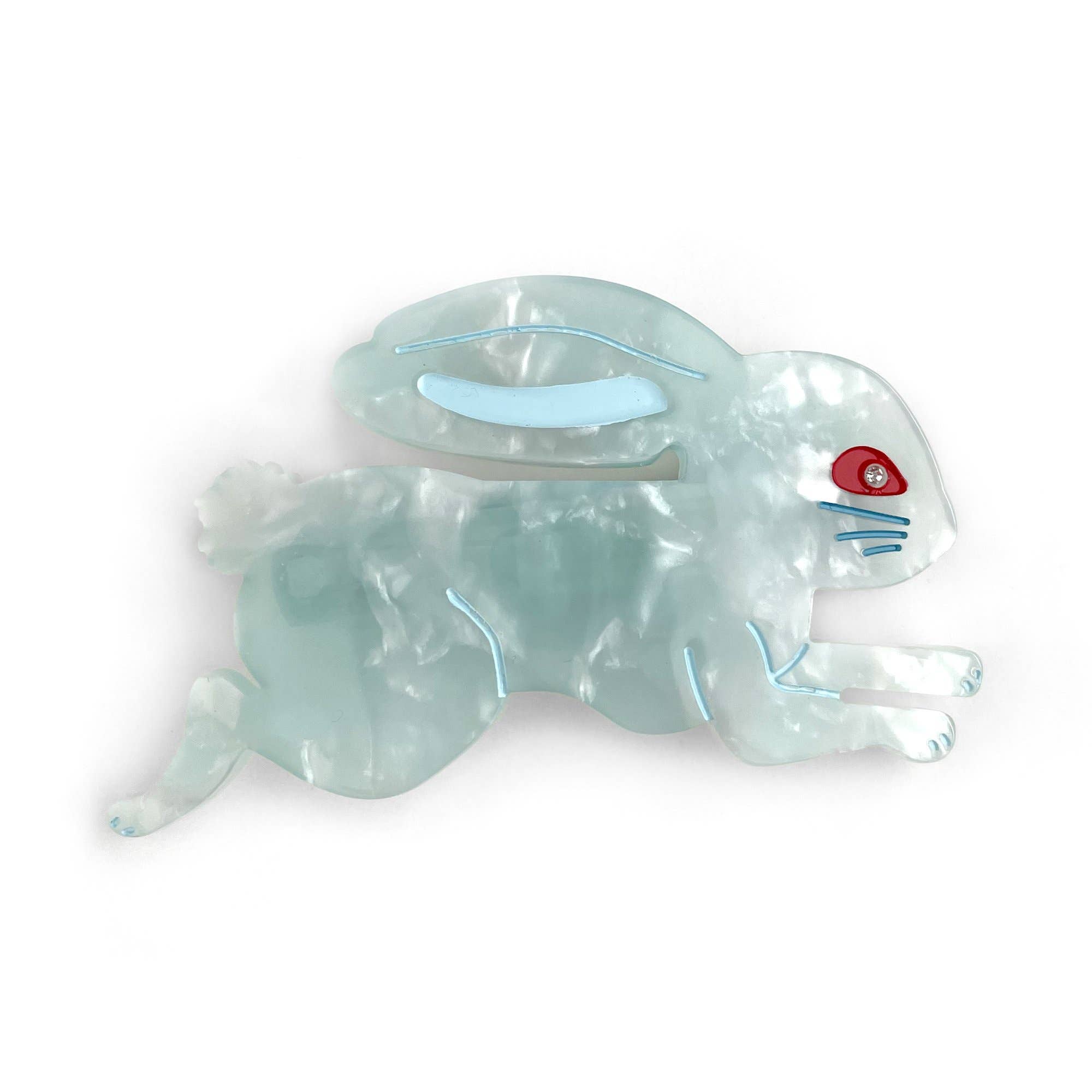 Lingonberry Candy Bunny Blue Hair Barrette