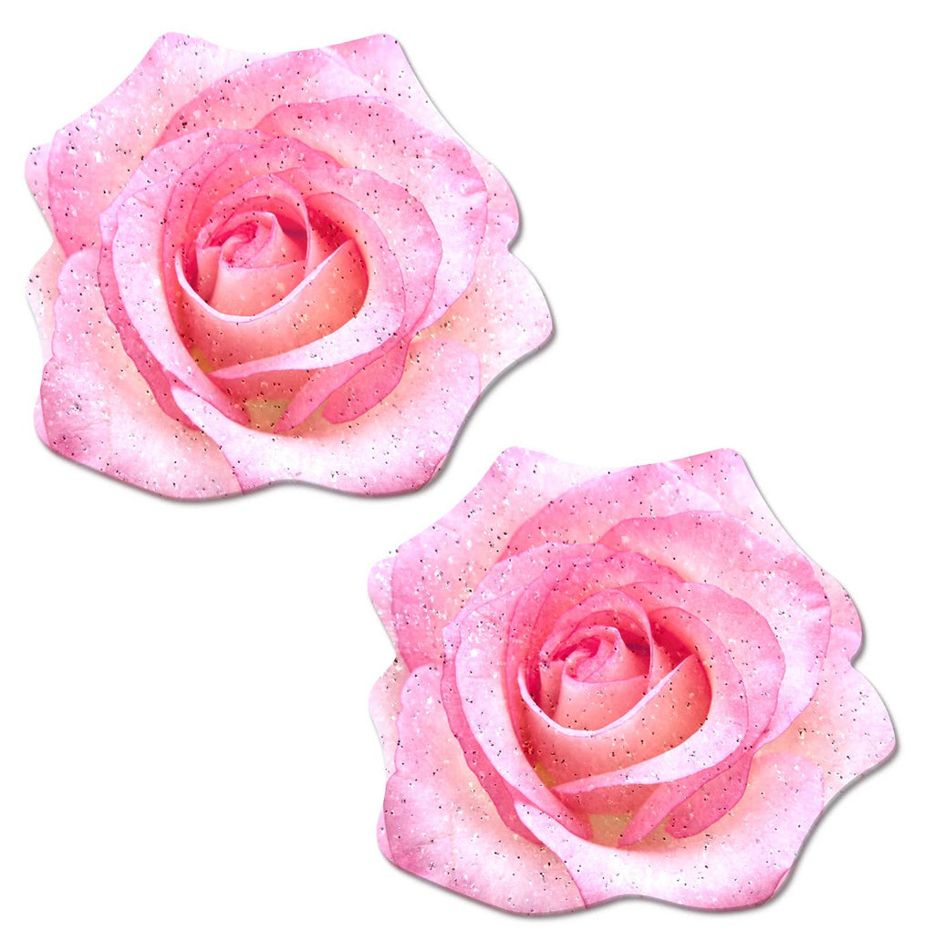 Pink Glitter Velvet Rose Nipple Pasties