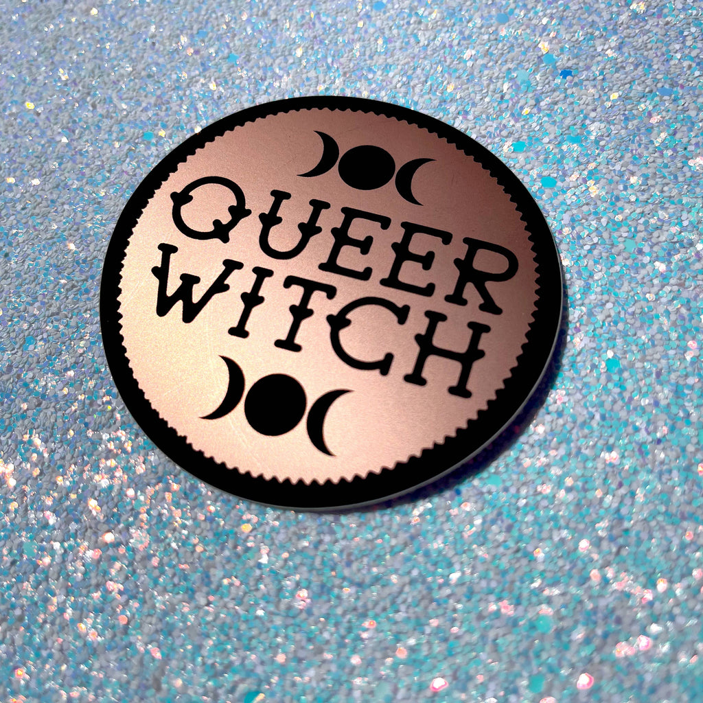 Queer Witch Matte Rose Gold Sticker