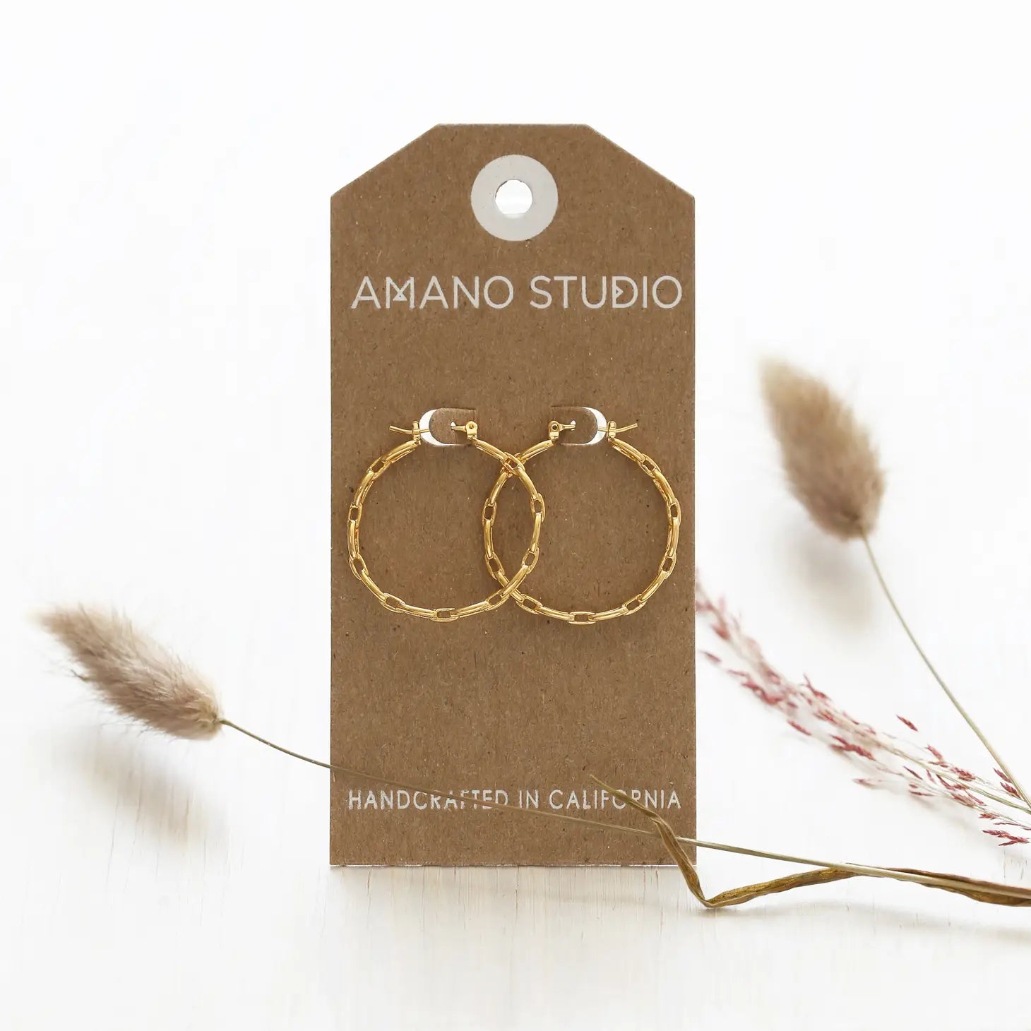 Chain Hoop with Stud