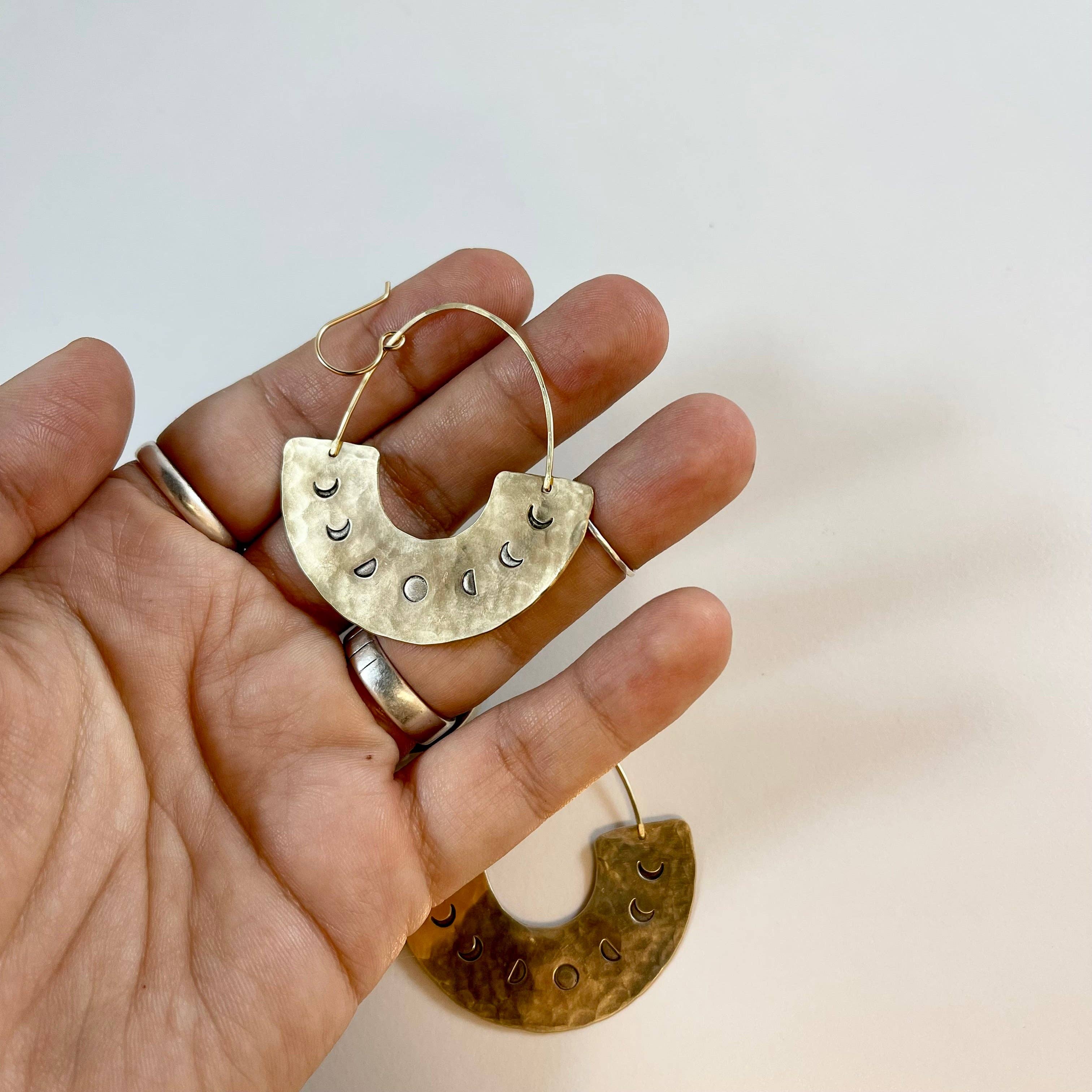 Handmade Lunar Phase Earrings