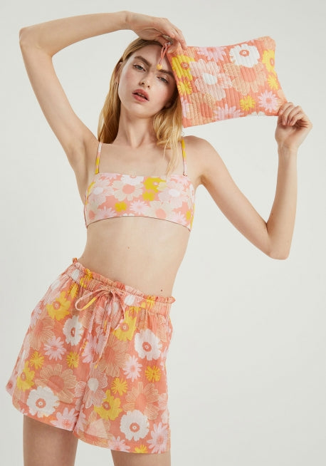 Tierra Print Bandeau Swim Top