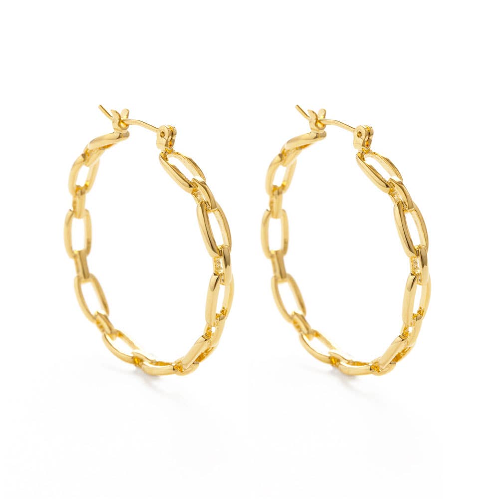 Large Chain Hoop Earring