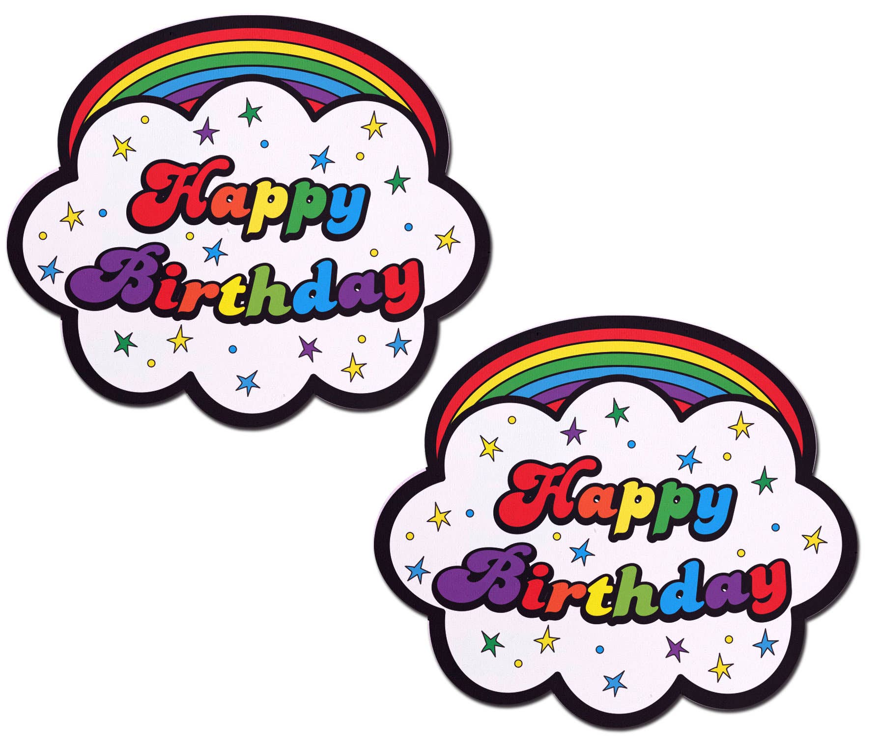 Rainbow 'Happy Birthday' Cloud Nipple Pasties