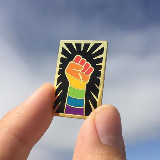 Rainbow Resist Fist Pin