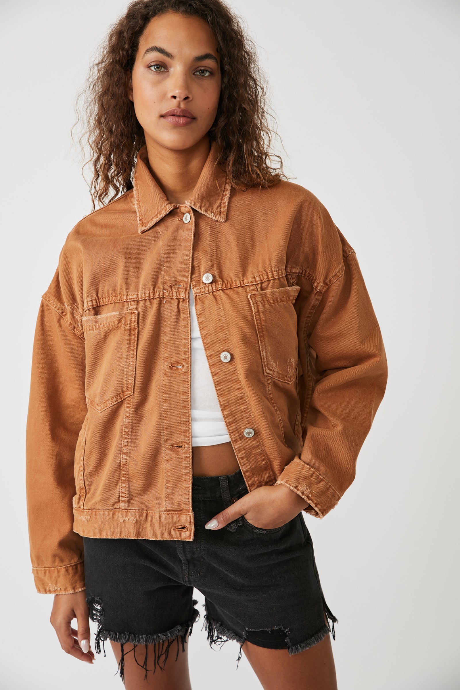 Brown Denim Jacket - Etsy