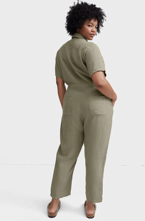 Linen Short Sleeve Jumpsuit